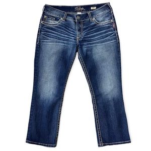 SILVER JEANS | Suki Capri Thick Stitch W34 EUC